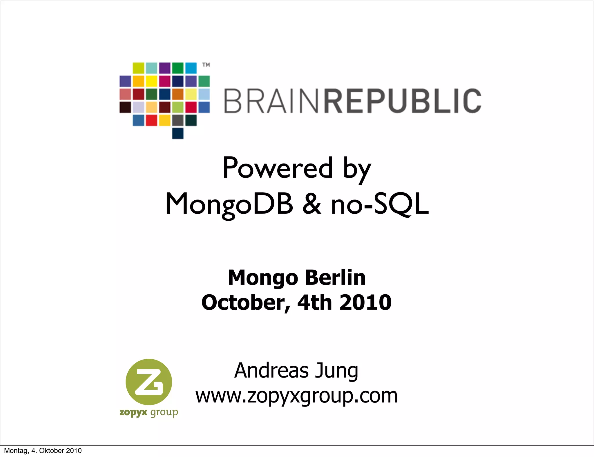 Slide 1 of 30 — BRAINREPUBLIC - Powered by no-SQL