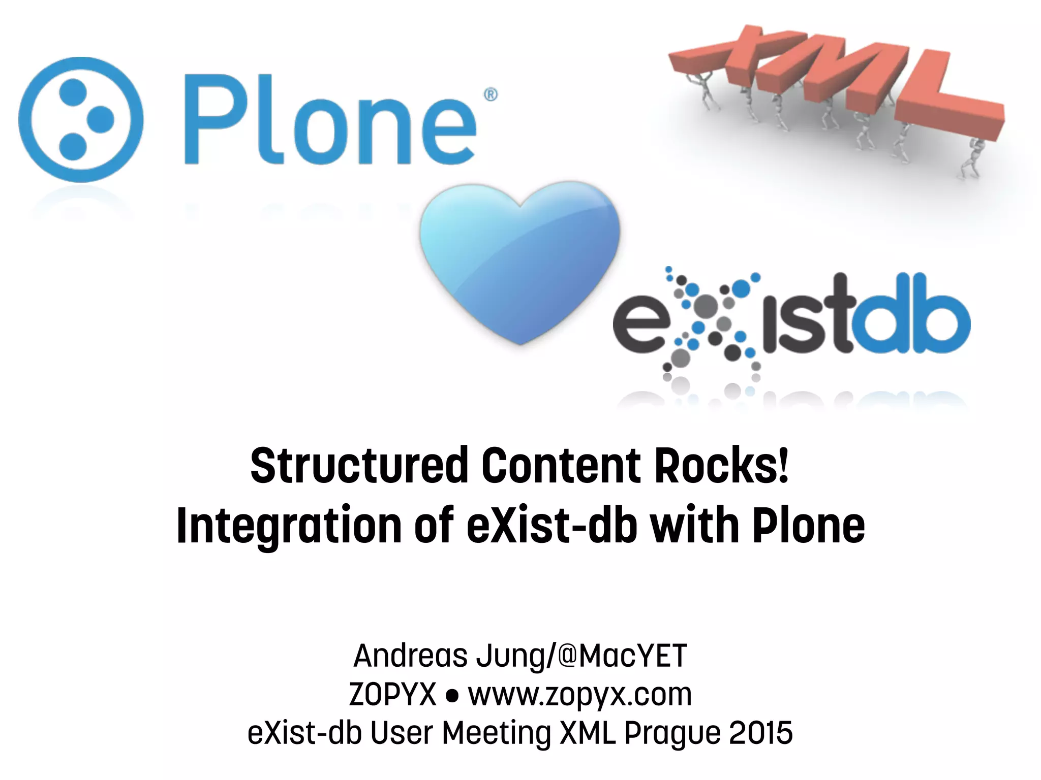 Slide 1 of 25 — Integration of Plone with eXist-db