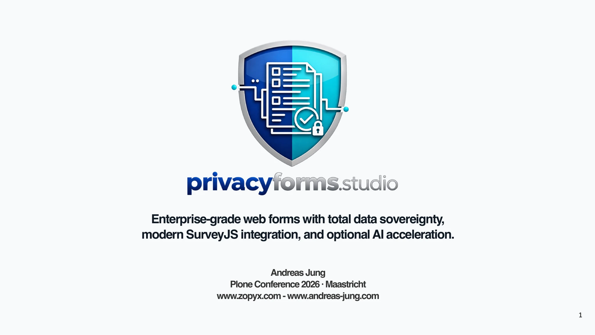 Slide 1 of 33 — Privacy Forms Studio - Enterprise-grade forms for Plone