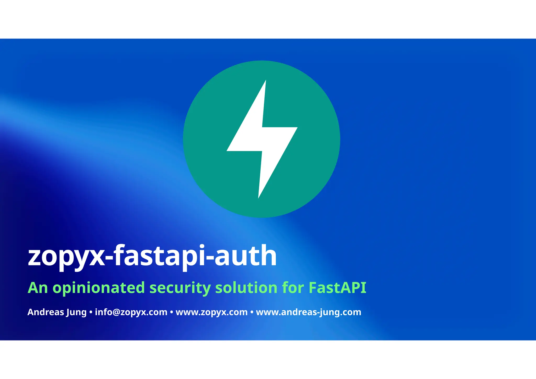 Slide 1 of 28 — zopyx-fastapi-auth - authentication and authorization for FastAPI